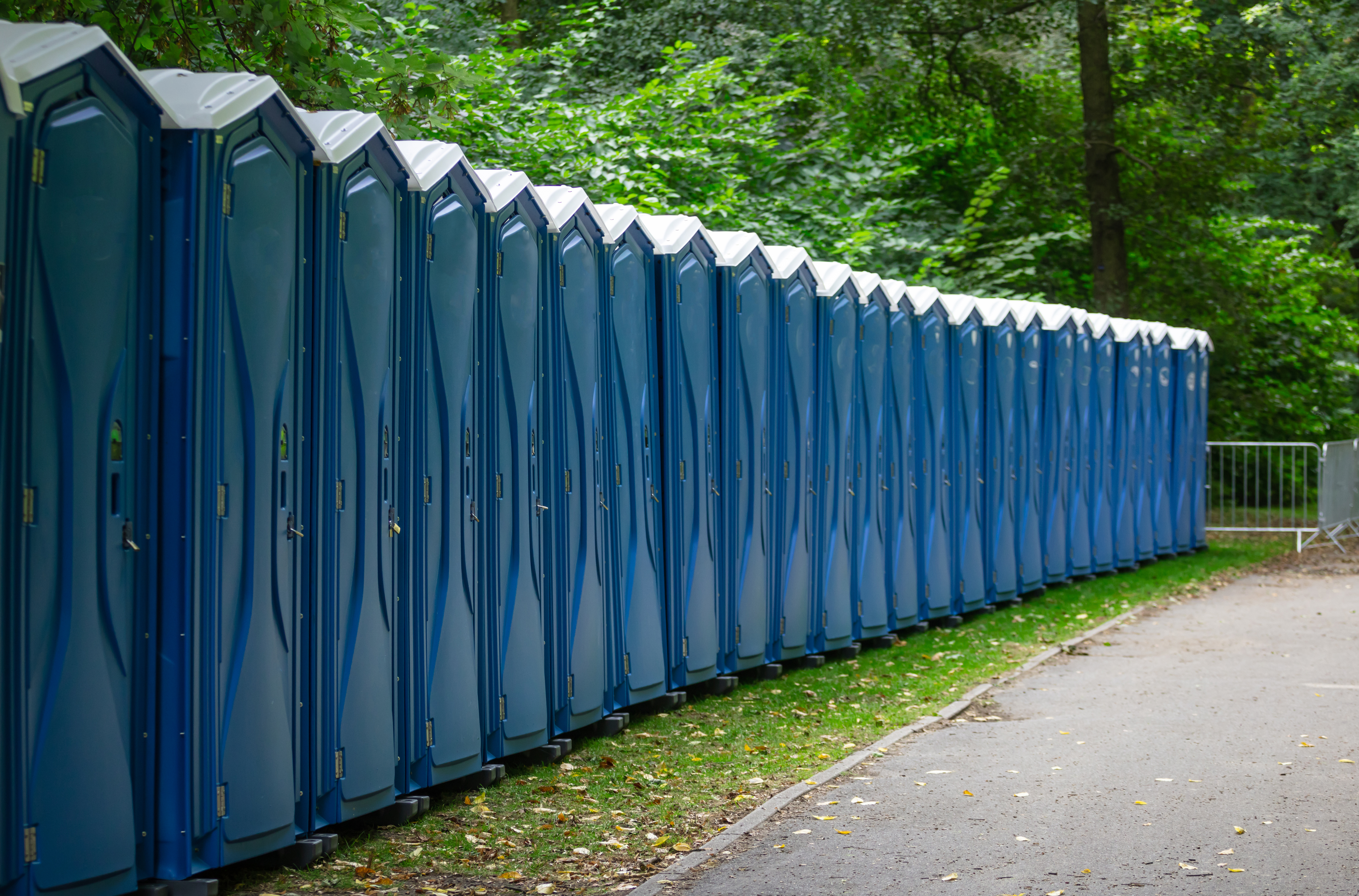 Clean portable restrooms at park events